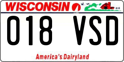 WI license plate 018VSD