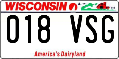 WI license plate 018VSG