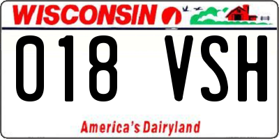 WI license plate 018VSH