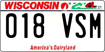 WI license plate 018VSM