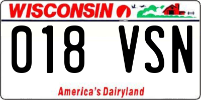 WI license plate 018VSN