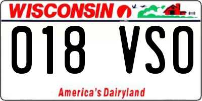 WI license plate 018VSO