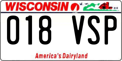 WI license plate 018VSP