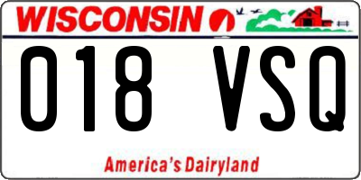 WI license plate 018VSQ