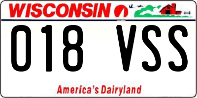 WI license plate 018VSS
