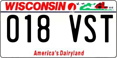 WI license plate 018VST