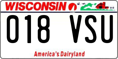 WI license plate 018VSU