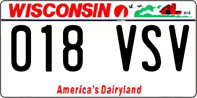 WI license plate 018VSV