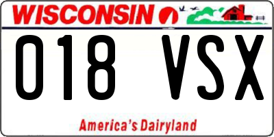 WI license plate 018VSX