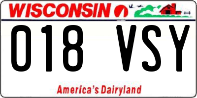 WI license plate 018VSY