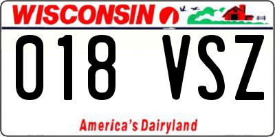 WI license plate 018VSZ