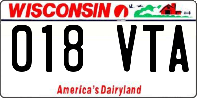 WI license plate 018VTA