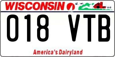 WI license plate 018VTB