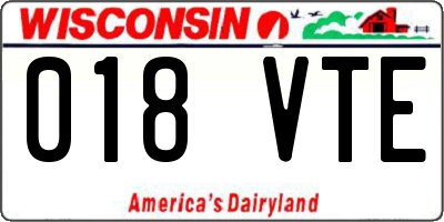 WI license plate 018VTE