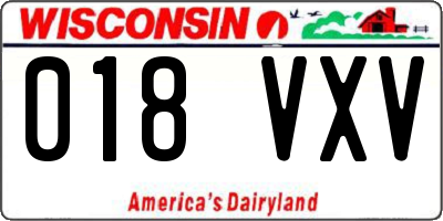 WI license plate 018VXV