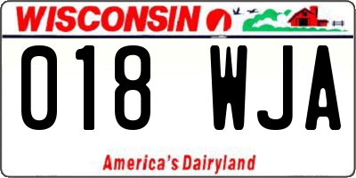 WI license plate 018WJA