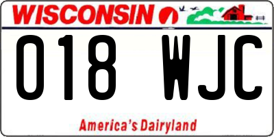 WI license plate 018WJC