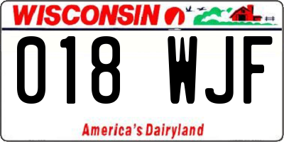 WI license plate 018WJF