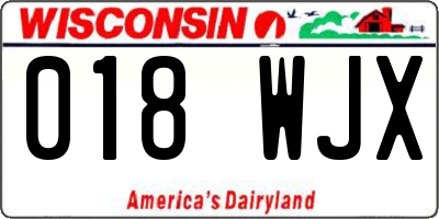 WI license plate 018WJX