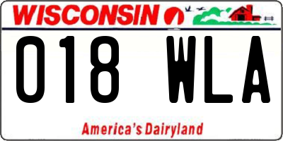 WI license plate 018WLA