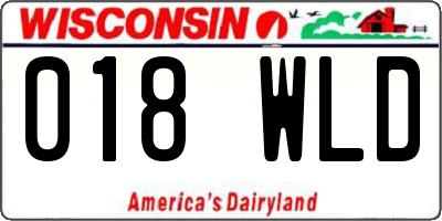 WI license plate 018WLD
