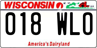 WI license plate 018WLO
