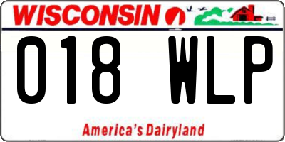 WI license plate 018WLP