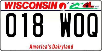 WI license plate 018WOQ