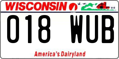 WI license plate 018WUB