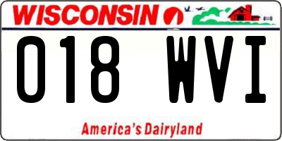 WI license plate 018WVI
