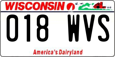 WI license plate 018WVS