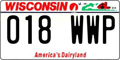 WI license plate 018WWP