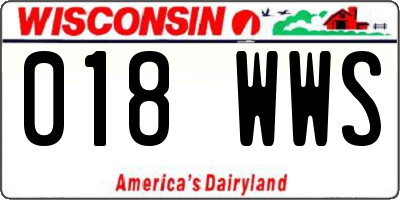 WI license plate 018WWS