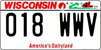 WI license plate 018WWV