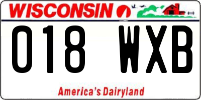 WI license plate 018WXB