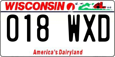 WI license plate 018WXD