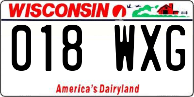 WI license plate 018WXG