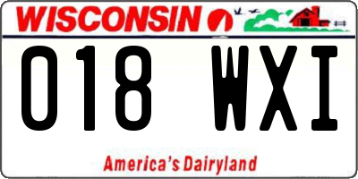 WI license plate 018WXI