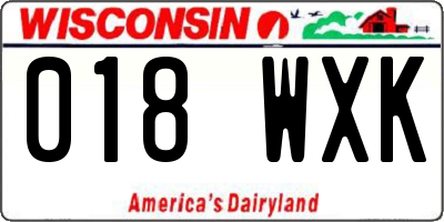 WI license plate 018WXK