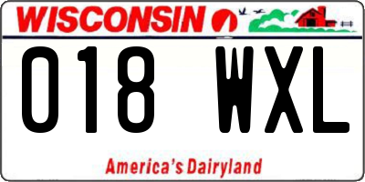 WI license plate 018WXL