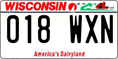 WI license plate 018WXN