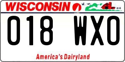 WI license plate 018WXO