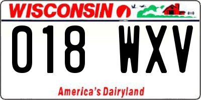 WI license plate 018WXV