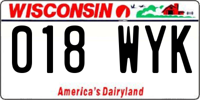 WI license plate 018WYK