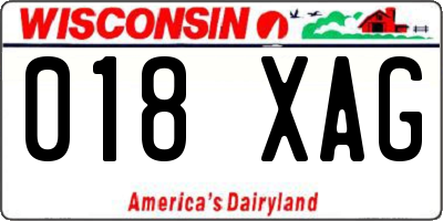 WI license plate 018XAG
