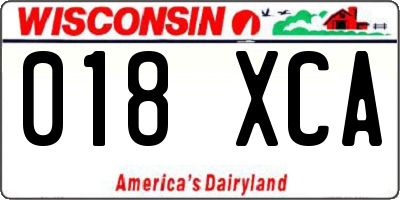 WI license plate 018XCA