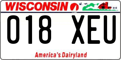 WI license plate 018XEU