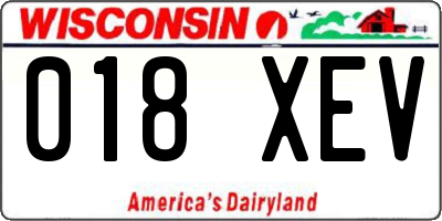 WI license plate 018XEV