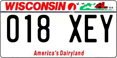 WI license plate 018XEY