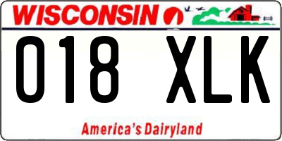WI license plate 018XLK